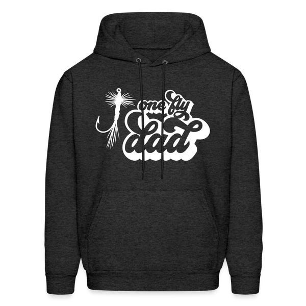 One Fly Dad Fly Fishing Father's Day Men's Hoodie - charcoal grey