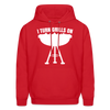 I Turn Grills On Funny BBQ Grilling Men's Hoodie - red