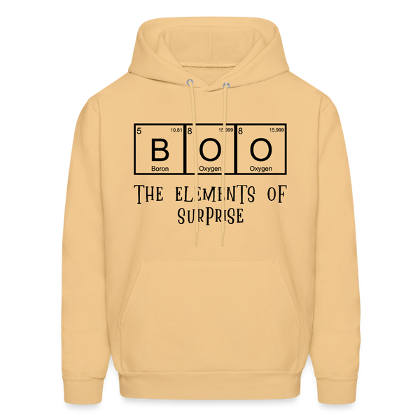 Boo the Element of Surprise Dad Jokes Halloween Men's Hoodie - light gold 