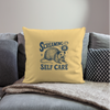 Screaming is Self Care Possum Funny Throw Pillow Cover 18” x 18” - washed yellow