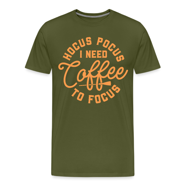 Hocus Pocus I Need Coffee to Focus Men's Premium T-Shirt - olive green