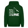 Sorry I Missed Your Call, I was on the Other Line Funny Fishing Men's Hoodie - forest green