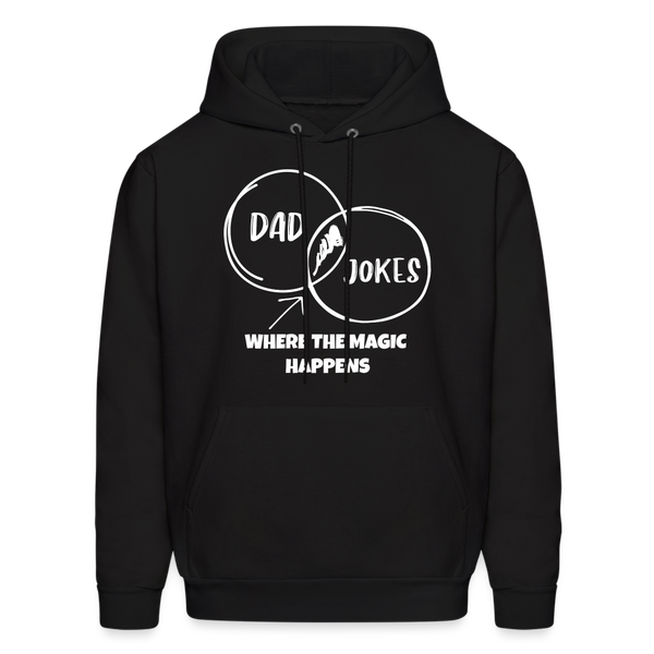 Dad Jokes Where the Magic Happens Funny Men's Hoodie - black