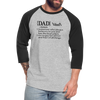 Dad Definition Baseball T-Shirt - heather gray/black