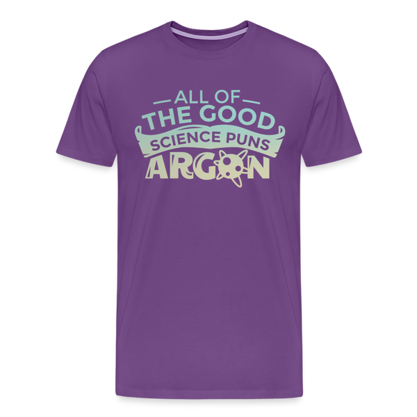 All of the Good Science Puns ARGON Nerd Men's Premium T-Shirt - purple