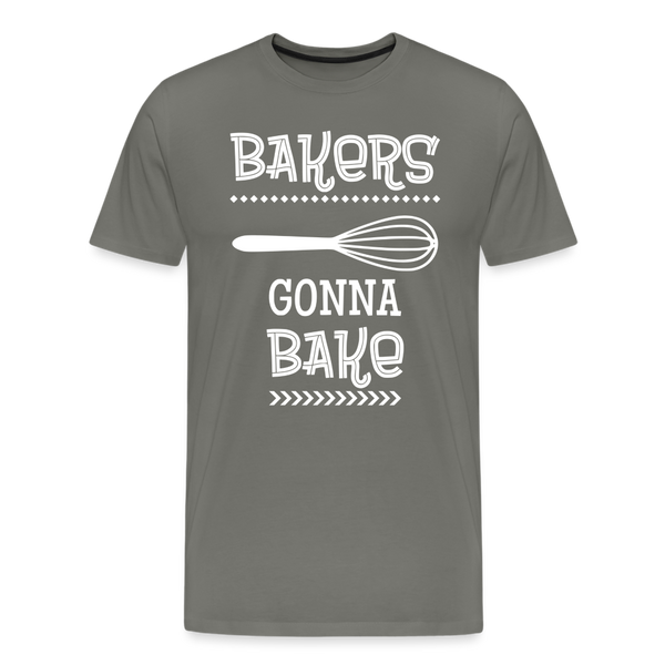 Bakers Gonna Bake Funny Cooking Men's Premium T-Shirt - asphalt gray