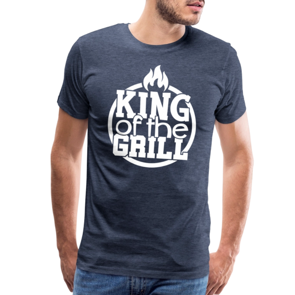 King of the Grill Father's Day BBQ Men's Premium T-Shirt - heather blue