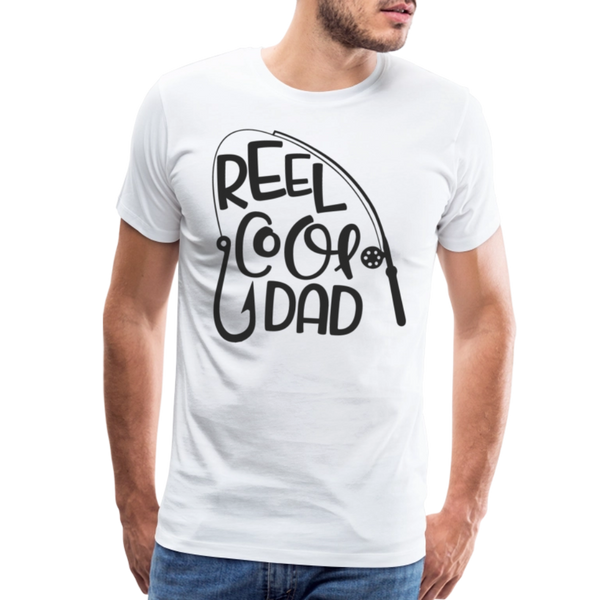 Reel Cool Dad Funny Fishing Premium T-Shirt - white