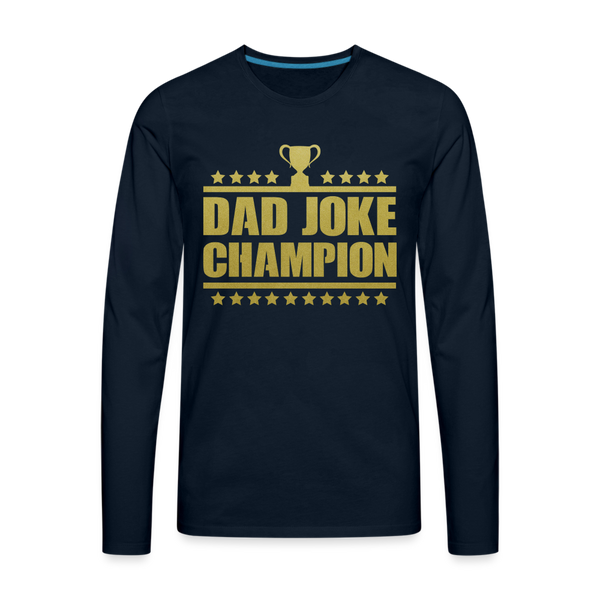 Dad Joke Champion Long Sleeve T-Shirt - deep navy