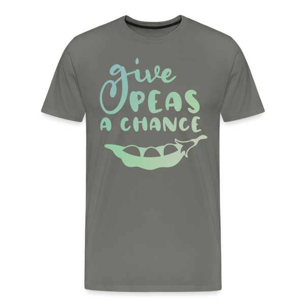 Give Peas a Chance Pun Men's Premium T-Shirt - asphalt gray