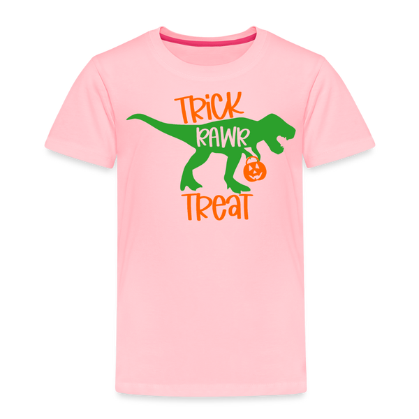 Trick Rawr Treat Dinosaur Halloween Toddler Premium T-Shirt - pink