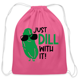 Just Dill with It! Pickle Food Pun Cotton Drawstring Bag