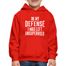 In My Defense I Was Left Unsupervised Kids‘ Premium Hoodie