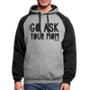 Go Ask Your Mom Funny Dad Colorblock Hoodie - heather gray/black