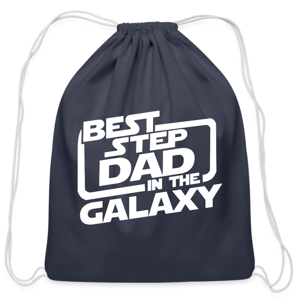 Best Step Dad in the Galaxy Cotton Drawstring Bag - navy
