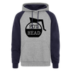 Pot Head Funny Coffee Colorblock Hoodie - heather gray/navy