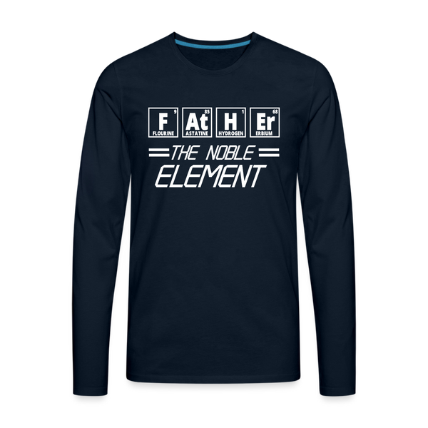 FATHER The Noble Element Periodic Elements Men's Premium Long Sleeve T-Shirt - deep navy