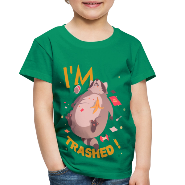 I'm Trashed Funny Raccoon Toddler Premium T-Shirt - kelly green