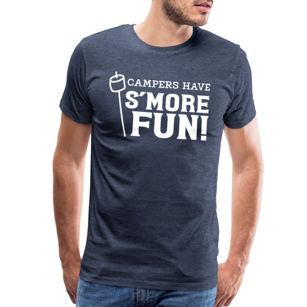 Camper's Have S'More Fun! Funny Camping Men's Premium T-Shirt - heather blue