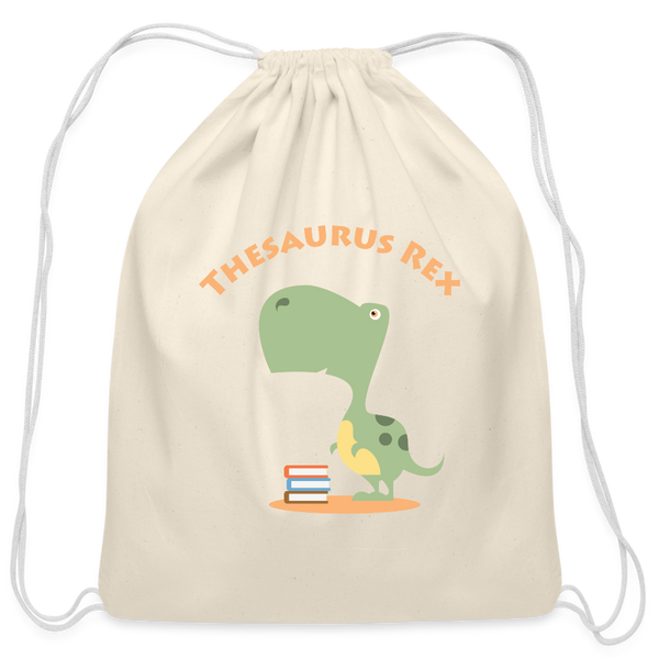 Thesaurus Rex Cotton Drawstring Bag - natural