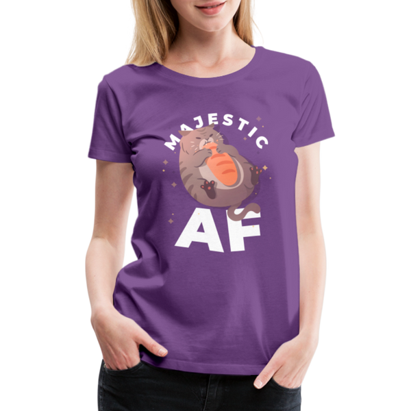 Cat Majestic AF Funny Women’s Premium T-Shirt - purple