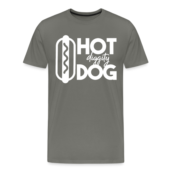 Hot Diggity Dog Funny Grilling Men's Premium T-Shirt - asphalt gray
