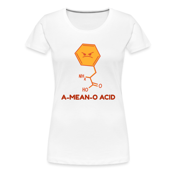 A-Mean-O Acid Science Joke Women’s Premium T-Shirt - white