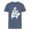 I'd Smoke That Funny BBQ Men's Premium T-Shirt - heather blue