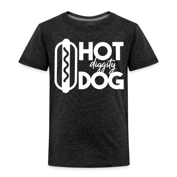 Hot Diggity Dog Funny Grilling Toddler Premium T-Shirt - charcoal grey