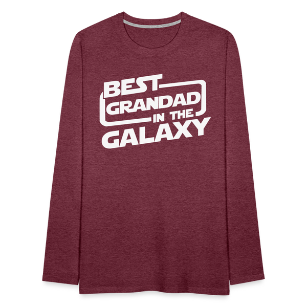 Best Grandad In The Galaxy Men's Premium Long Sleeve T-Shirt - heather burgundy