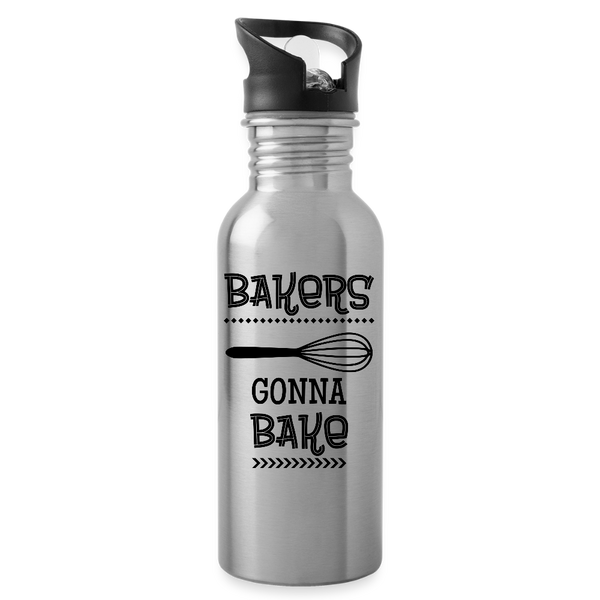 Bakers Gonna Bake Funny Cooking Water Bottle - silver
