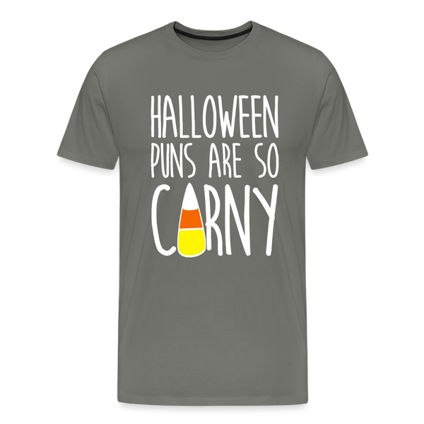 Halloween Puns are so Corny Men's Premium T-Shirt - asphalt gray