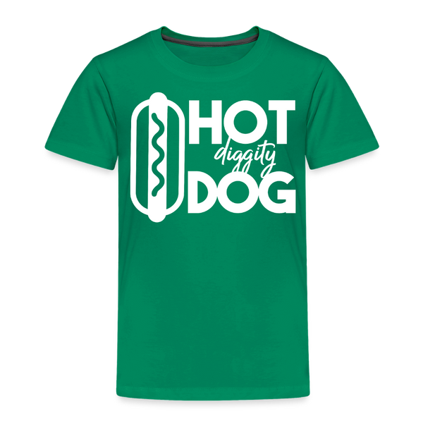 Hot Diggity Dog Funny Grilling Toddler Premium T-Shirt - kelly green