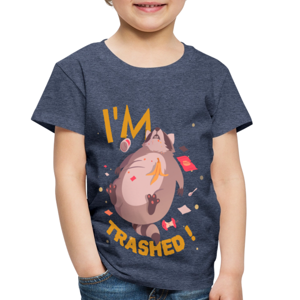 I'm Trashed Funny Raccoon Toddler Premium T-Shirt - heather blue
