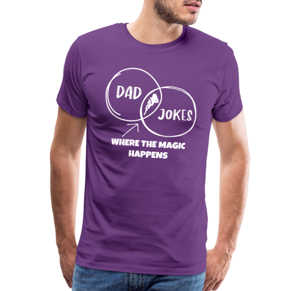 Funny Dad Jokes Venn Diagram Short-Sleeve T-Shirt - purple