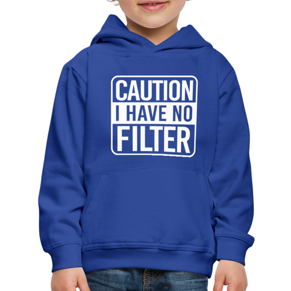 Caution I Have No Filter Funny Kids‘ Premium Hoodie - royal blue