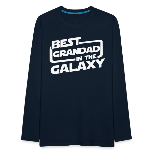 Best Grandad In The Galaxy Men's Premium Long Sleeve T-Shirt - deep navy