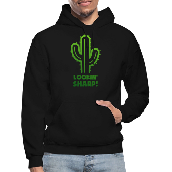 Lookin' Sharp! Cactus Pun Gildan Heavy Blend Adult Hoodie - black