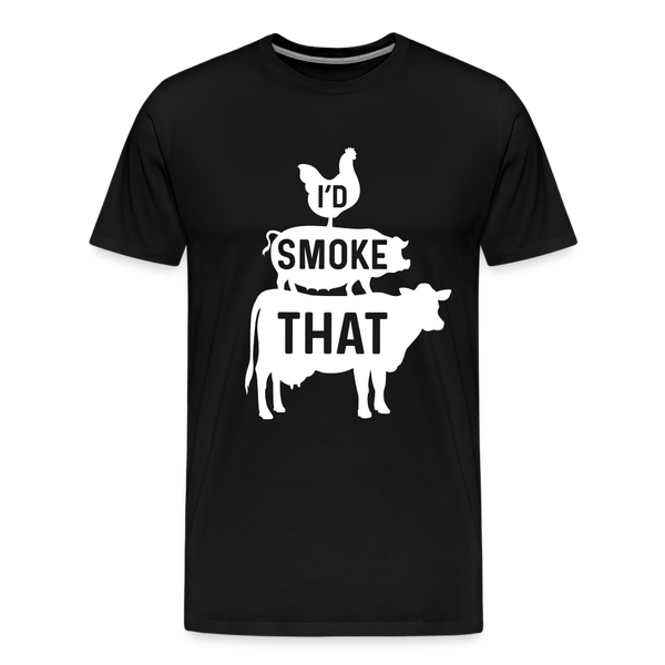 I'd Smoke That Funny BBQ Men's Premium T-Shirt - black