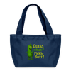 Guess What? Pickle Butt! Funny Recycled Insulated Lunch Bag - navy