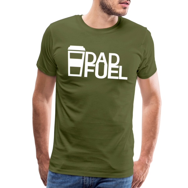 Dad Fuel Funny Coffee Men's Premium T-Shirt - olive green
