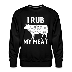 I Rub My Meat BBQ Cow Men’s Premium Sweatshirt