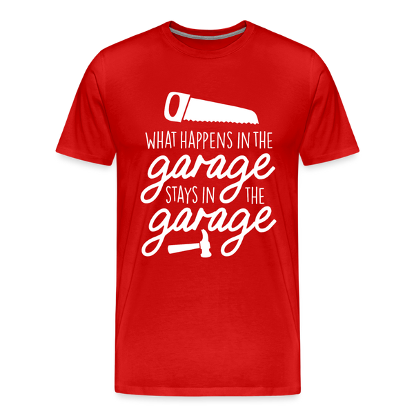 What Happens in the Garage Stays in the Garage Men's Premium T-Shirt - red