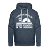 I Love the Smell of Coffee & Sawdust in the Morning Men’s Premium Hoodie - heather denim