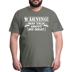 Warning May Talk About my Meat Men's Premium T-Shirt