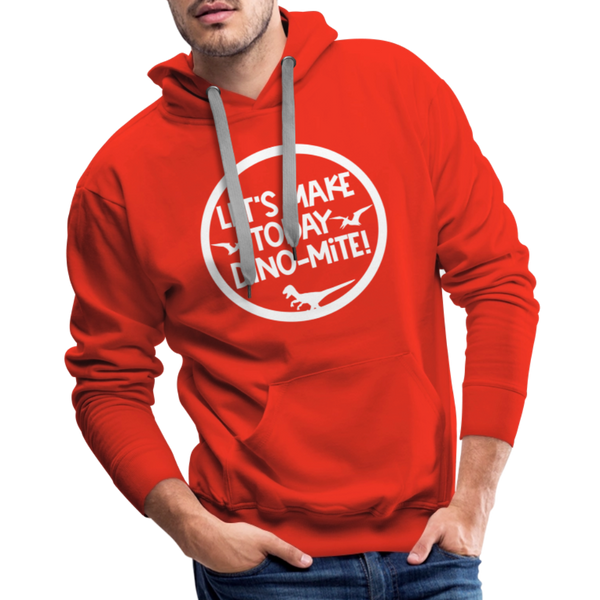 Let's Make Today Dino-Mite! Dinosaur Men’s Premium Hoodie - red