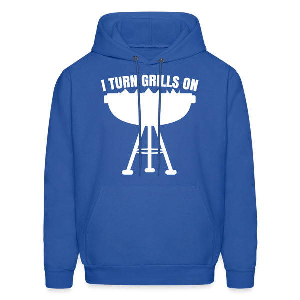 I Turn Grills On Funny BBQ Grilling Men's Hoodie - royal blue