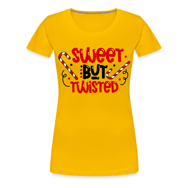 Sweet But Twisted Candy Cane Women’s Premium T-Shirt - sun yellow