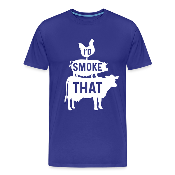 I'd Smoke That Funny BBQ Men's Premium T-Shirt - royal blue