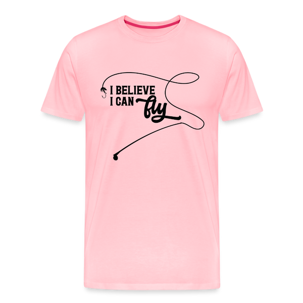 I Believe I Can Fly Fishing Men's Premium T-Shirt - pink